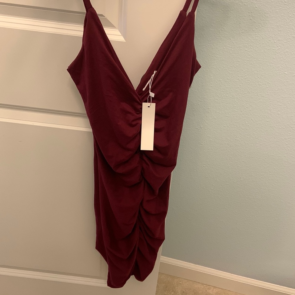 Night out dress maroon size womens small velvet soft material